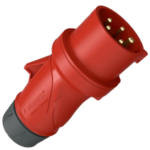 Fiche mâle MENNEKES 32A 400v 3P+T plastique rouge