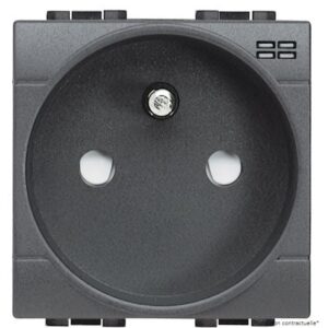 Prise BTICINO 2P+T 10/16A 250v Française living gris