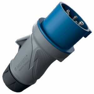 Fiche mâle MENNEKES 63A 230v 2P + T caoutchouc