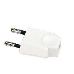 Fiche mâle 6A 2P blanche