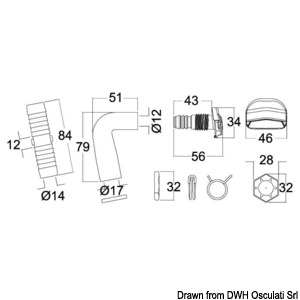 Kit nozzle TECMA entrée d'eau toilette blanc