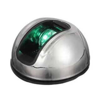 Feu de navigation gris argent led verte 12/24v