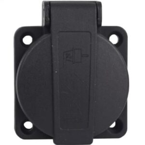 Prise SCHUKO noire 230v avec clapet de protection