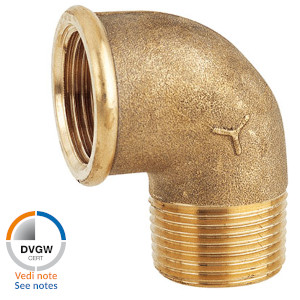 Coude 90° femelle / mâle 2 1/2 en bronze