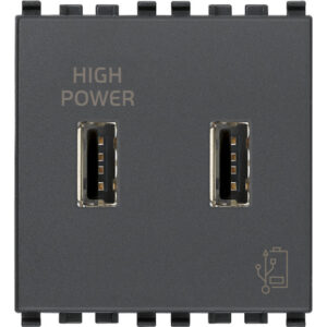 Prise VIMAR double usb 5V 2.1A grise