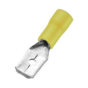 Sachet 10 cosses clips mâle 6.3mm jaune (2.5 à 6mm2)