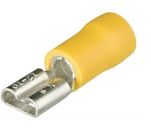 Sachet 10 cosses clips femelle 6.3mm jaune (2.5 à 6mm2)