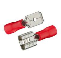 Sachet 10 cosses clips mâle 6.3mm rouge (0.25 à 1.5mm2)