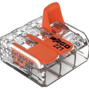 Connecteur rapide WAGO transparent 3 fils de 1 à 4mm2 (50)