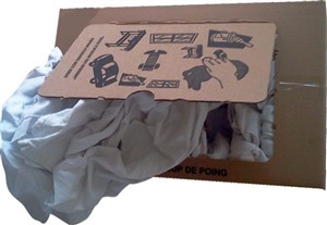 Chiffon coton blanc en carton de 10KG