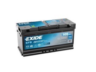 Batterie EXIDE  EL1050 105Ah 950A  +D EFB  L6 - 394 X 175 X 190
