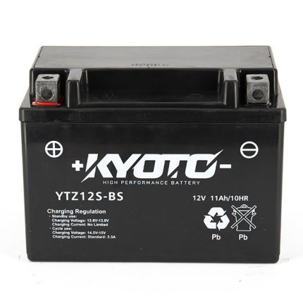 Batterie KYOTO YTZ12SBS AGM 12V 11Ah 180A+G SLA 150 X 87 X 110 PRETE