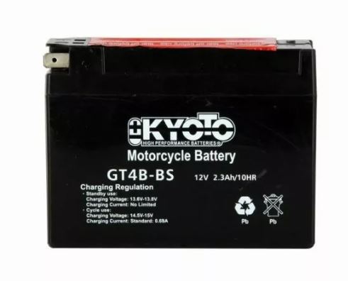 Batterie KYOTO GT4B-BS/YT4B-BS AGM 12V 2,3Ah 30A+G 114 X 39 X85 PRETE