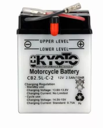 Batterie KYOTO YB2.5L-C  12V 2,5Ah 25A +D DC 80 X 70 X 105 PACK