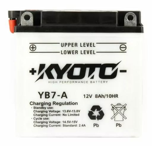 Batterie KYOTO YB7-A  12V 8Ah 90A +G DG 135 X 75 X 133 PACK