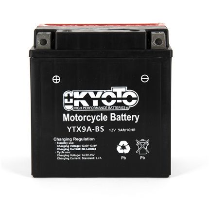 Batterie KYOTO  YTX9A-BS AGM 12V 9Ah 135A +G 135 X 75 X 139 PACK