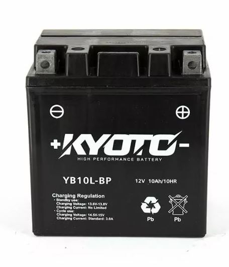 Batterie KYOTO YB10L-BP AGM 12V 11Ah 120A+D SLA 135 X 90 X 145 PRETE
