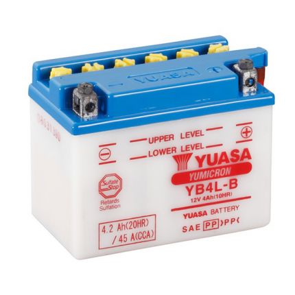 Batterie YUASA YB4L-B  12V 4Ah 50A +D 120 X 70 X 92 SECHE