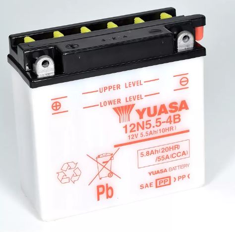 Batterie YUASA 12N5.5-4B 12V 5,5Ah 44A +G DD 138 X 61  X 131 SECHE