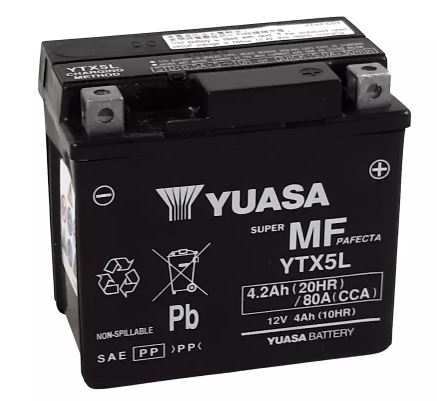 Batterie  YUASA YTX5L 12V 4.2Ah 80A  SLA PRETE