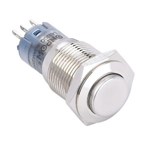 Poussoir tête affleurante P19mm led 24v bleue inox IP65