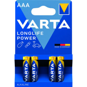 Blister 4 piles alcalines VARTA  Long Life Power 1.5v AAA  /LR03