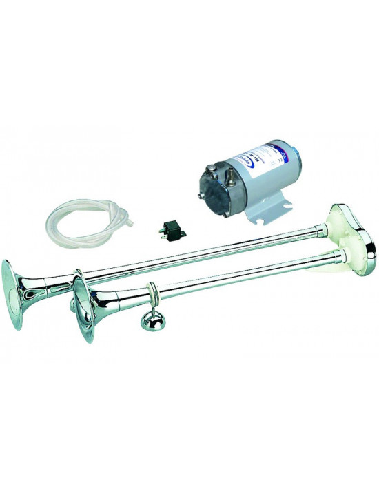 Kit avertisseur MARCO 12v 2 trompes 500/610mm électro-pneumatique