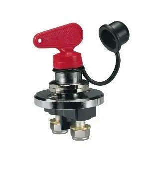 Coupe-batterie QUICK 140A à clé amovible rouge M10 chromé