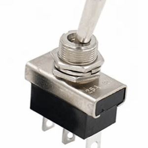 Interrupteur à levier MOM-OFF-MOM métal chromé faston bipolaire