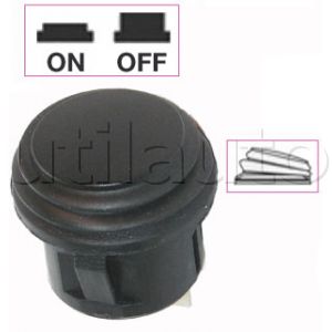 Inter-poussoir noir ON-OFF Perçage 20mm 12/24V 10A