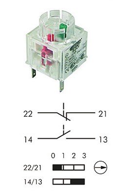 Bloc de contact SCHLEGEL à impulsion 1NF + 1NO