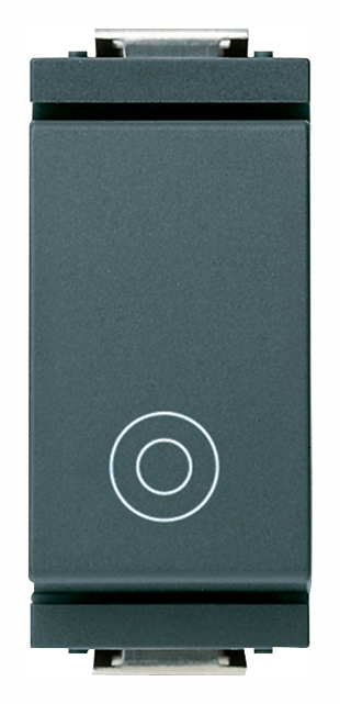 Poussoir double VIMAR idea 10A 1P NO+1P NO avec symbole gris