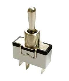 Interrupteur à levier MOM-OFF-MOM métal chromé faston unipolaire