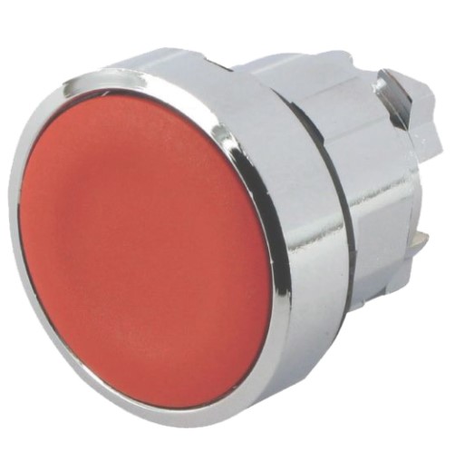 Poussoir tête affleurante P16mm led 12v rouge inox IP67