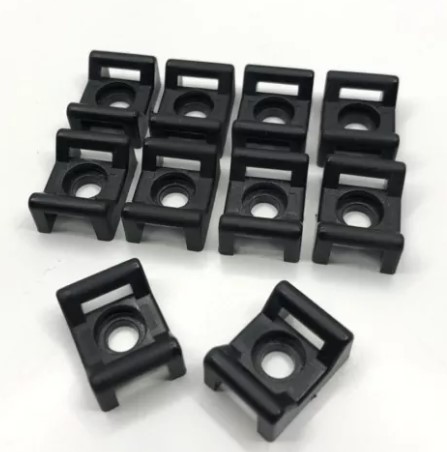 Paquet d'embases à visser rilsans 4,8x9mm noir (100pcs)