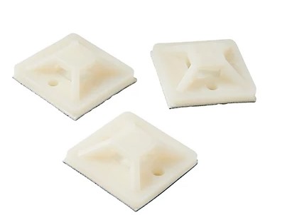 Paquet d'embases adhésives rilsans 28x28mm blanc (100pcs)