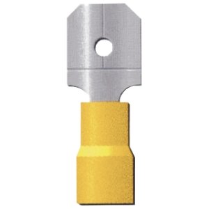 Sachet 100 cosses clips mâle 6.3mm jaune (2.5 à 6mm2)