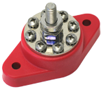 Support terminal VTE D8mm + 8 plots 150A saillie rouge