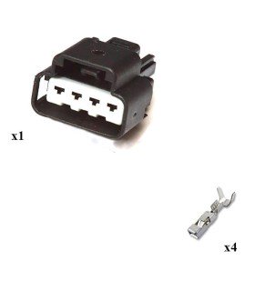 Connecteur boîtier mâle 4 voies blanc