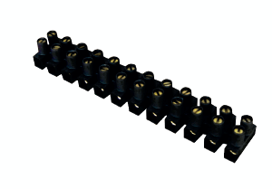 Barrette de dominos 6mm2 12 plots noire