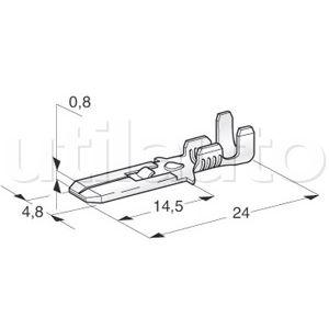 Boite de 100 cosses clips mâle 6.3mm laiton (1 à 2.5mm2)