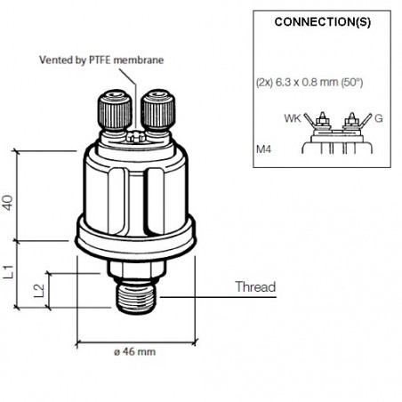 Sonde pression huile VDO 10bar M10x1 à la masse