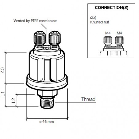 Sonde pression huile VDO 5bar M10x1 isolée de la masse