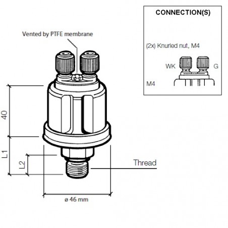 Sonde pression huile VDO 10bar M10x1 à la masse + Alarme
