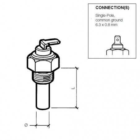 Sonde température eau VDO 120° M18x1.5 à la masse 2 indicateurs