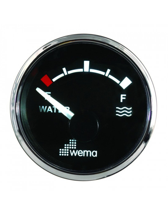 Indicateur eau usée WEMA D.52 SILVERLINE noir chromé