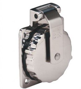 Socle mâle MARINCO 32A 230V 2P+T inox