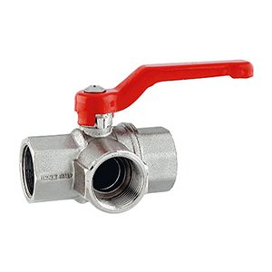 Vanne 1/2 de tour 3 voies femelle / femelle 3/4" en  T