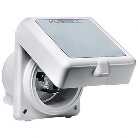 Socle mâle HUBBELL 16A 230V 2P+T plastique