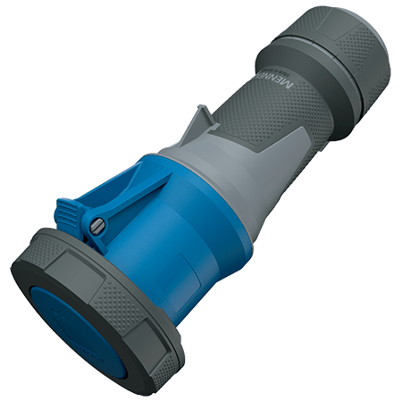 Prolongateur MENNEKES 125A 230v 2P+T caoutchouc bleu capot vissé